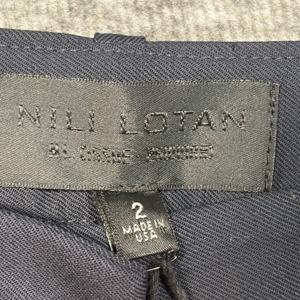 Nili Lotan Colmar Pant Dark Navy Straight Leg Trousers Womens Size 2 - Picture 9 of 11